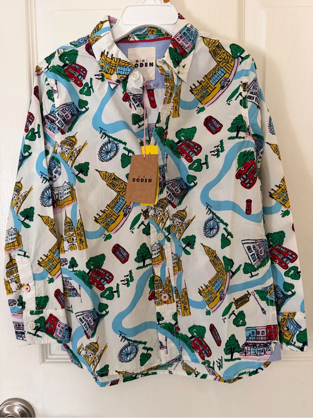 Mini Boden Button Up London shirt Size 6/7